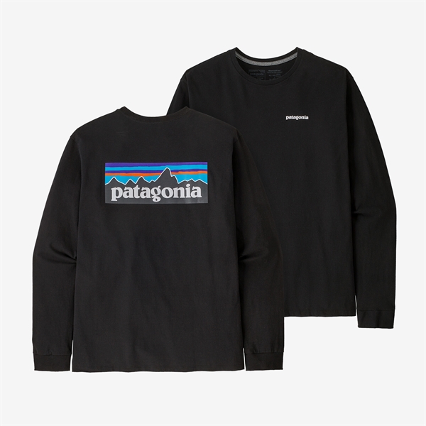Patagonia Mens L/S P-6 Logo Responsibili Tee - Black